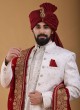 Designer Jacket Style Cream Color Sherwani